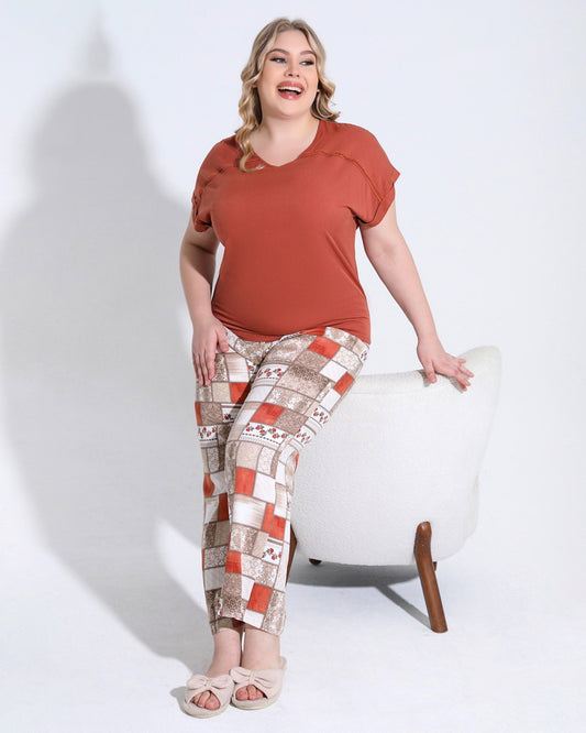 Pants Pajama Set-Plus Size