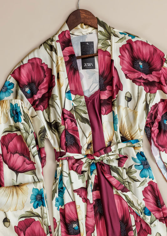 Satin Pajama 3 Pcs 3493-25