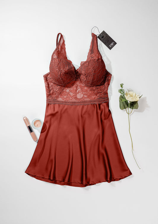 Satin Padded Cup Babydoll