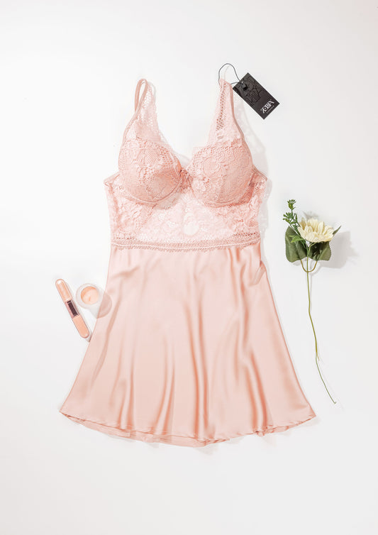 Satin Padded Cup Babydoll