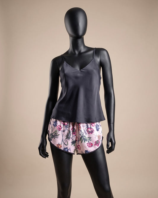 Satin & Lace Shorts Set