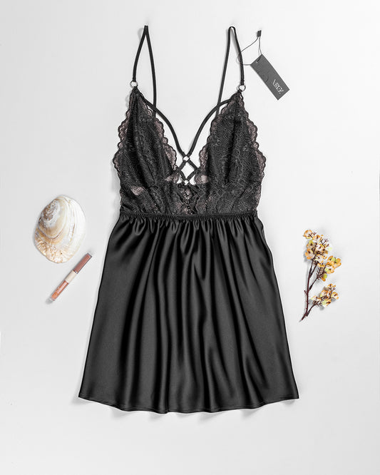 Satin & Lace Babydoll Lingerie