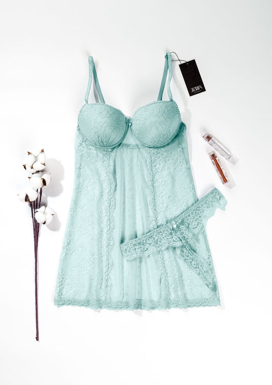 Mesh & Lace Babydoll Lingerie