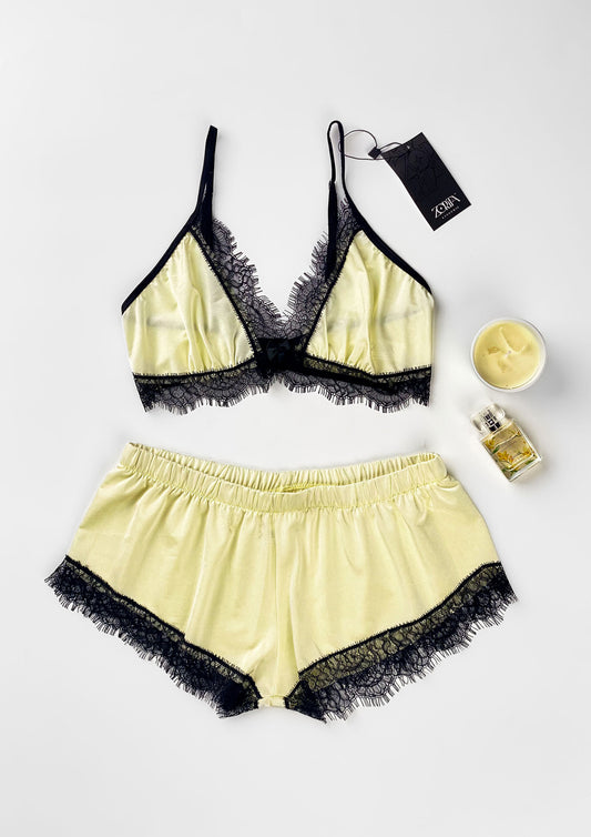 Satin & Lace Shorts Set
