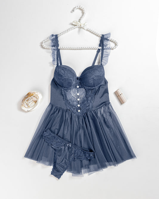 Mesh & Lace Babydoll Lingerie
