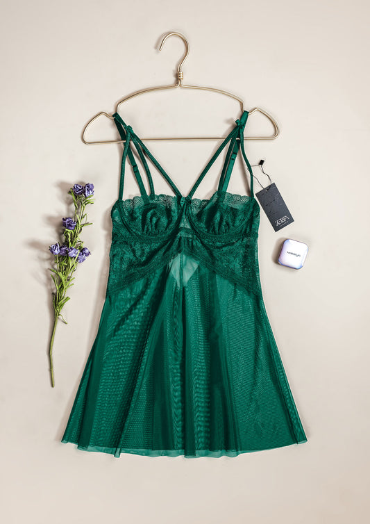 Mesh & Lace Babydoll Lingerie
