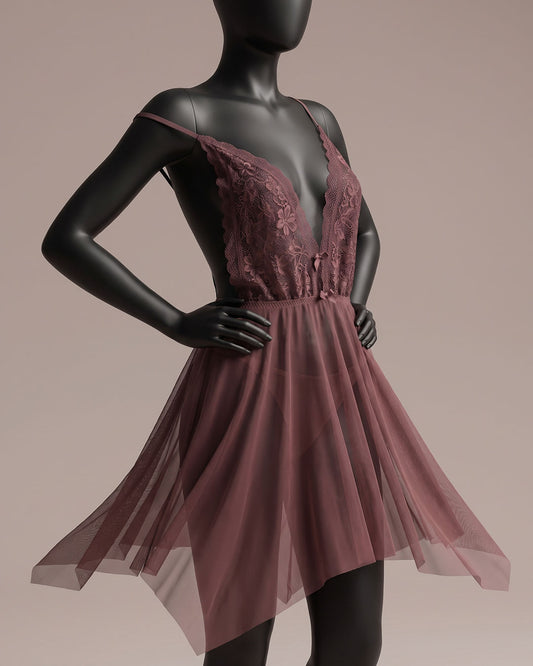 Mesh & Lace Babydoll Lingerie