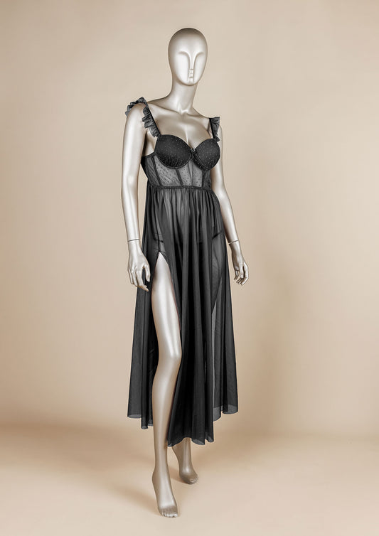 Mesh Gown with Padded Cups