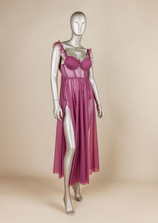 Mesh Gown with Padded Cups