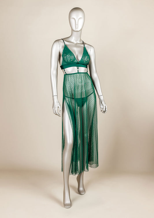 Mesh Gown with Padded Cups
