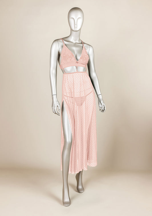 Mesh Gown with Padded Cups
