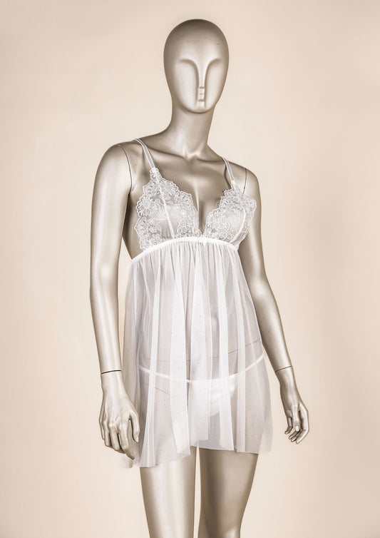 Bridal Lingerie Set – Mesh, Lace & Satin