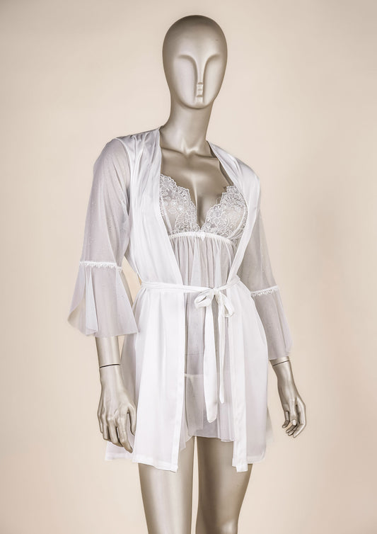 Bridal Lingerie Set – Mesh, Lace & Satin