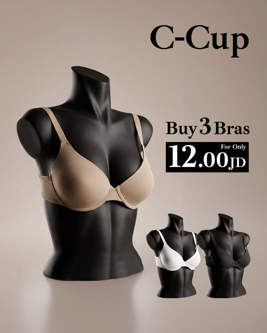 Full Cup Underwire Bra ,Non-Padded, C Cup (3 pcs for 12 JOD)