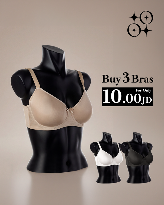 Full Cup Non-Padded Underwire Bra – D Cup (Plus Sizes) - (3 pcs pack)
