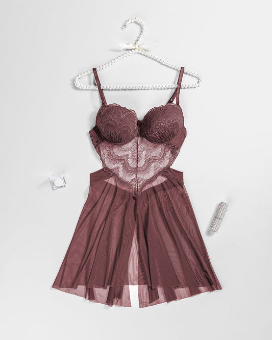 Mesh & Lace Babydoll Lingerie
