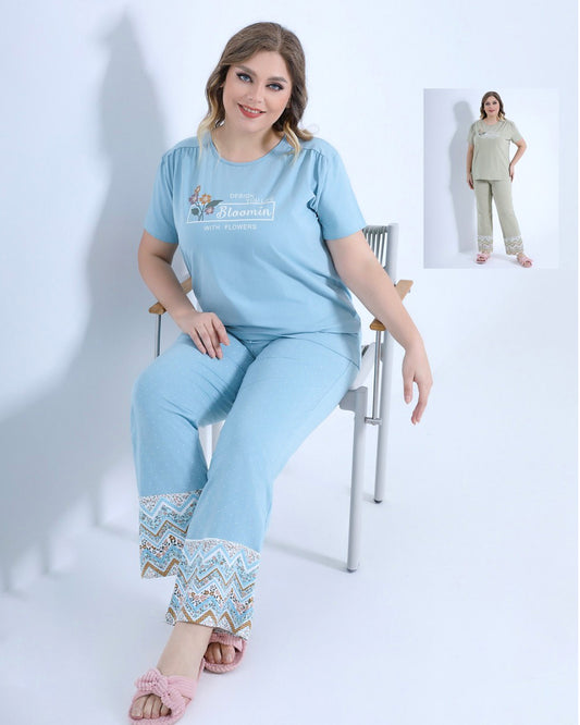 Pants Pajama Set-Plus Size