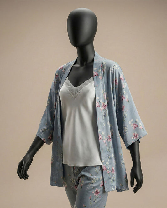 Satin Pajama Set – 3 Pieces