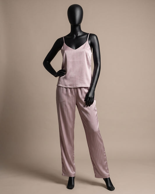 Satin & Lace Pajama Set – 2 Pieces