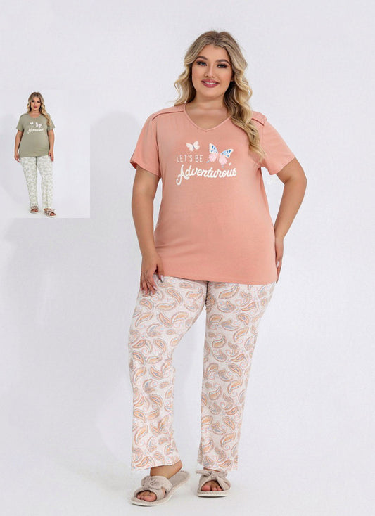 Pants Pajama Set-Plus Size