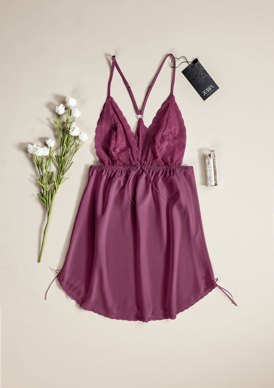 Satin & Lace Babydoll Lingerie