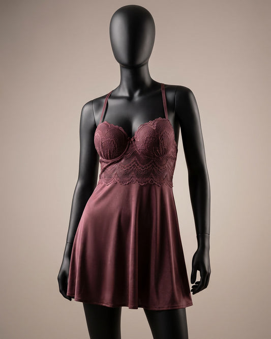 Satin & Lace Babydoll Lingerie