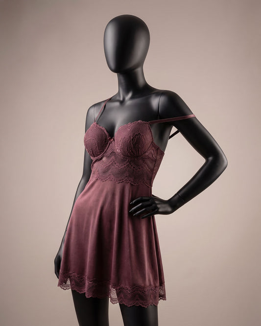 Satin & Lace Babydoll Lingerie