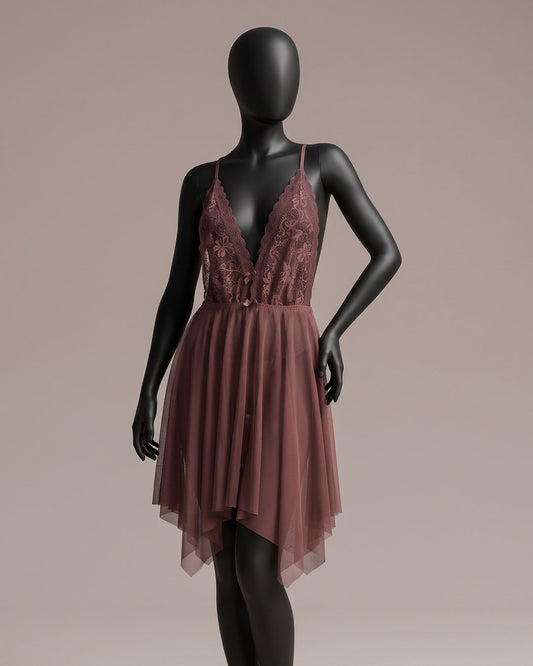 Mesh & Lace Babydoll Lingerie