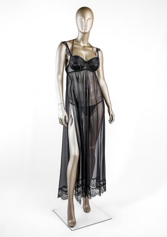 Mesh Gown with Padded Cups