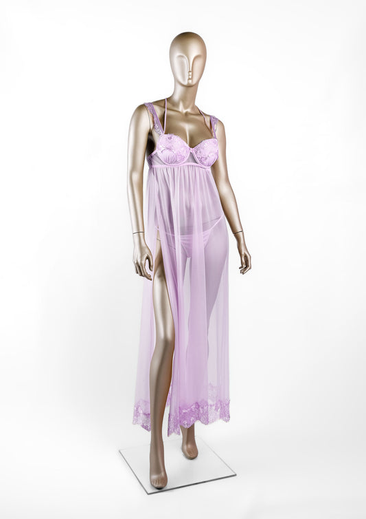 Mesh Gown with Padded Cups