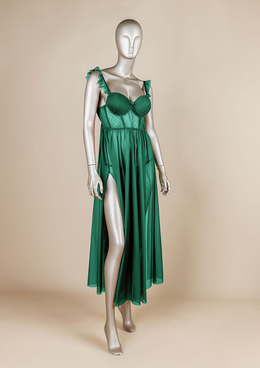 Mesh Gown with Padded Cups