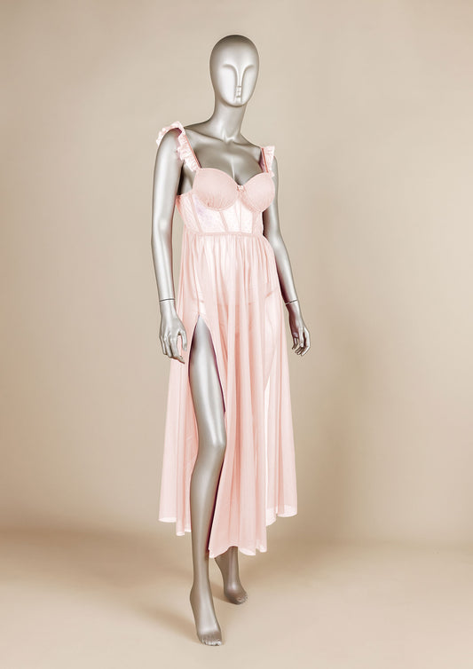 Mesh Gown with Padded Cups