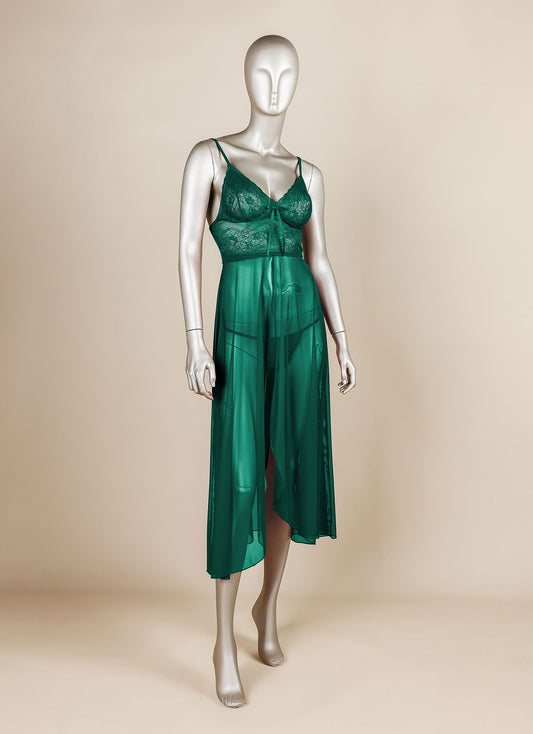 Mesh Gown with Padded Cups