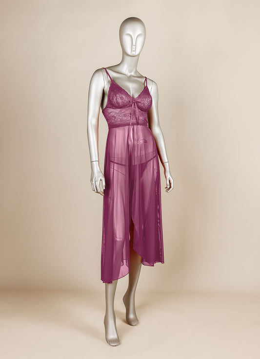 Mesh Gown with Padded Cups