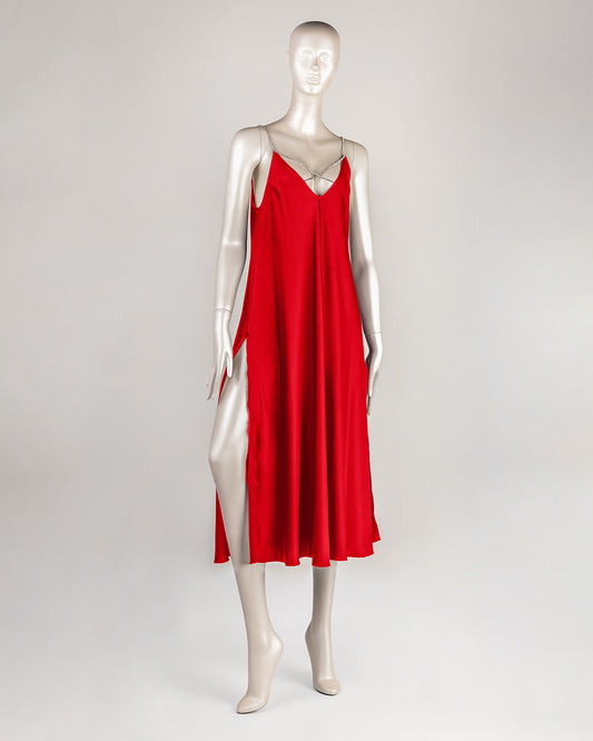 Satin Gown with Matching Panty