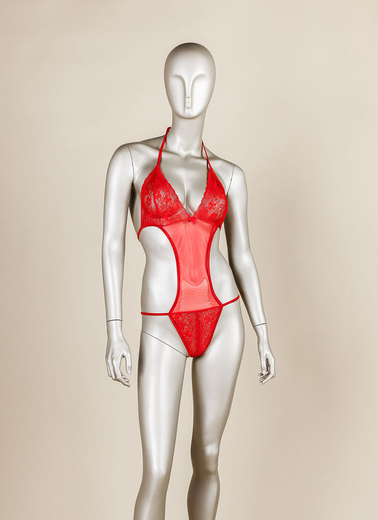 Satin Robe with Lace Teddy Set – Padded Cups
