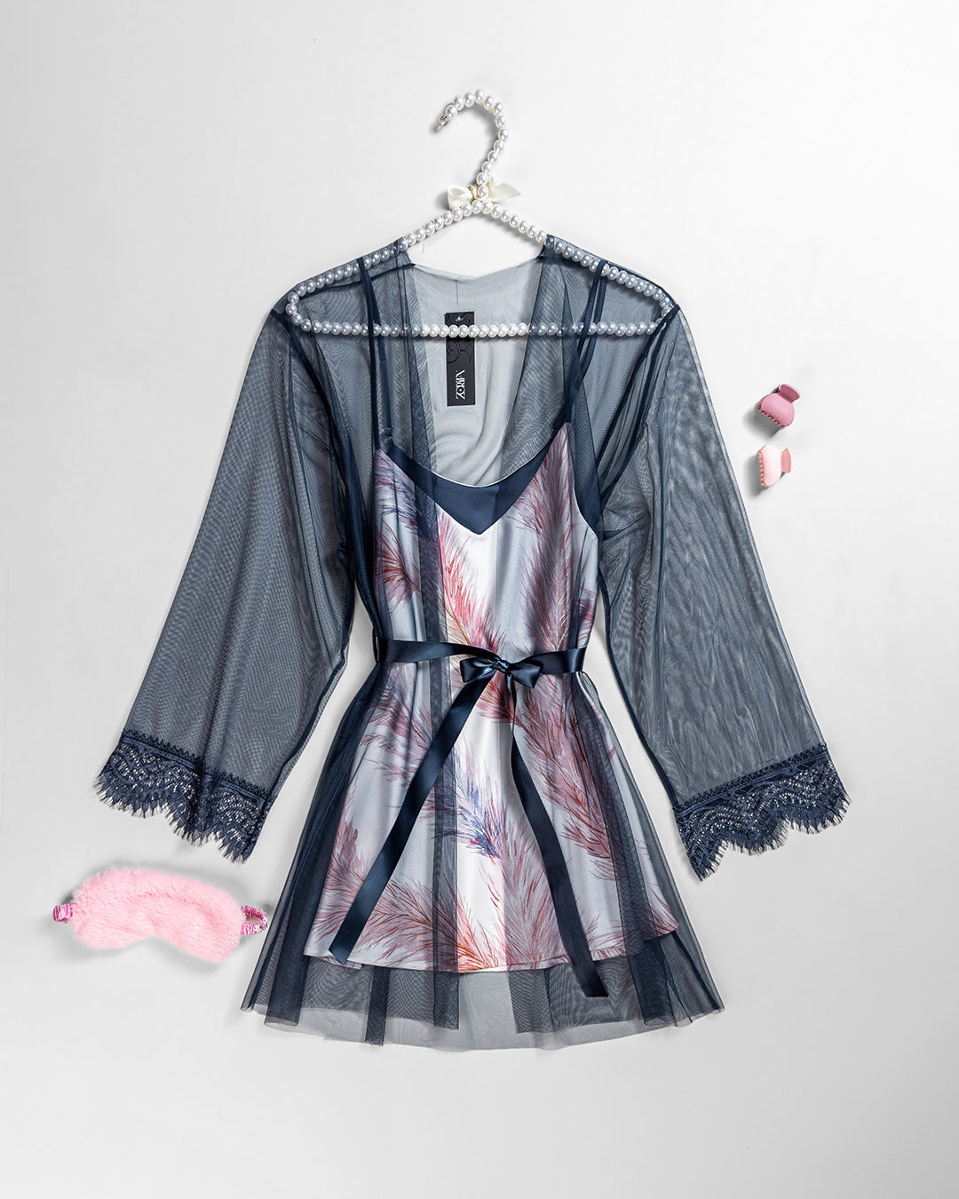 Robe Tulle Set -26 | 61356-BL/S-M | Zorita Lingerie | الملابس الداخلية | طقم رداء Robe Tulle Set -26 | 61356-BL/S-M | Zorita Lingerie | الملابس الداخلية | طقم رداء