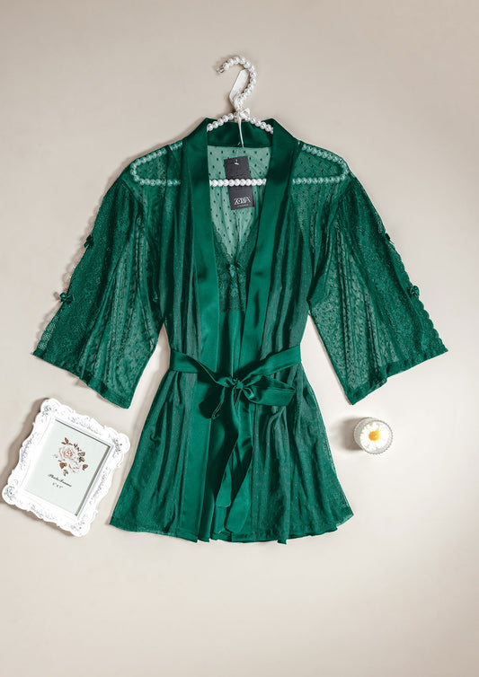 Mesh & Lace Robe Set