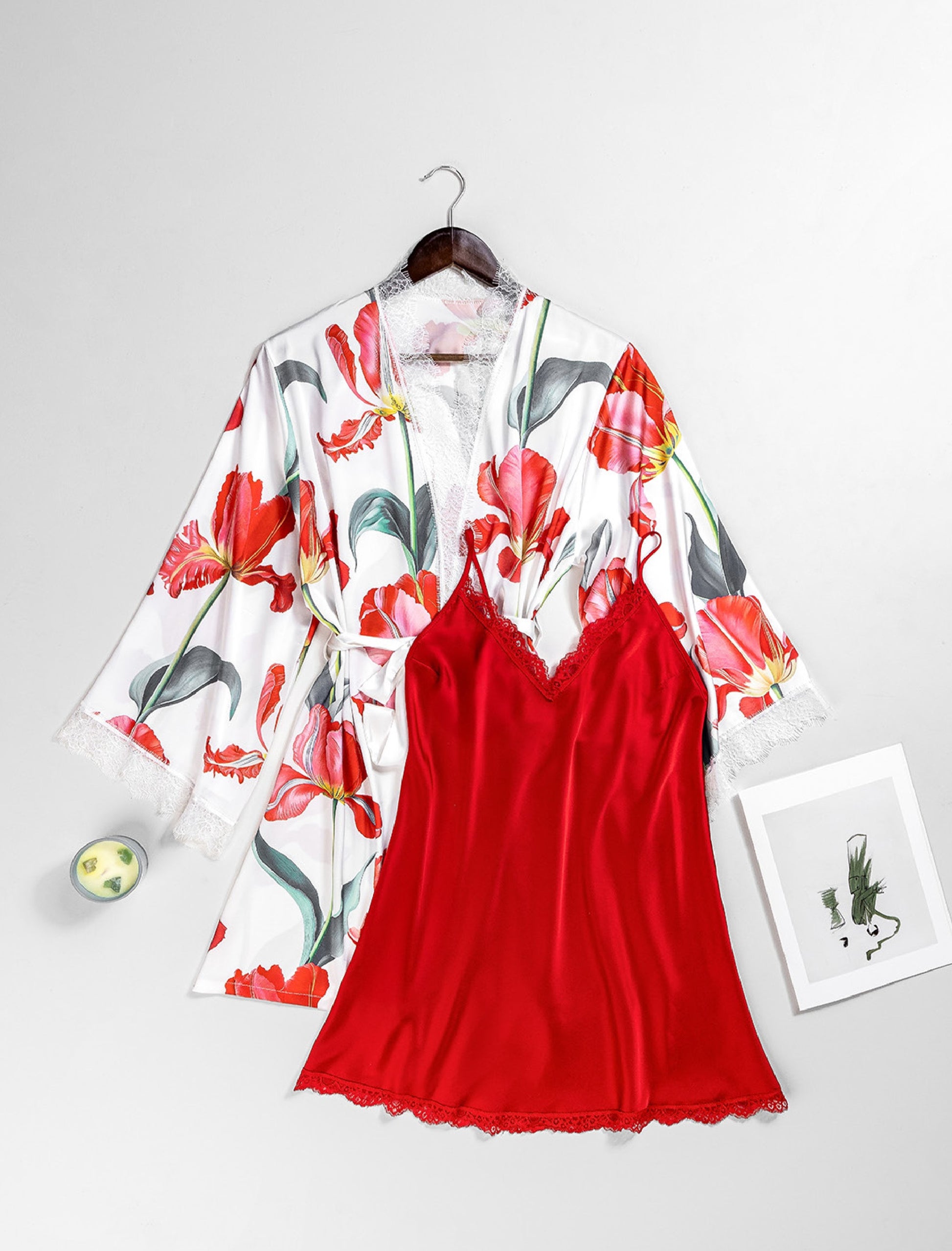 Satin Robe Set -26 | 61616-R/S-M | Zorita Lingerie | الملابس الداخلية | طقم رداء