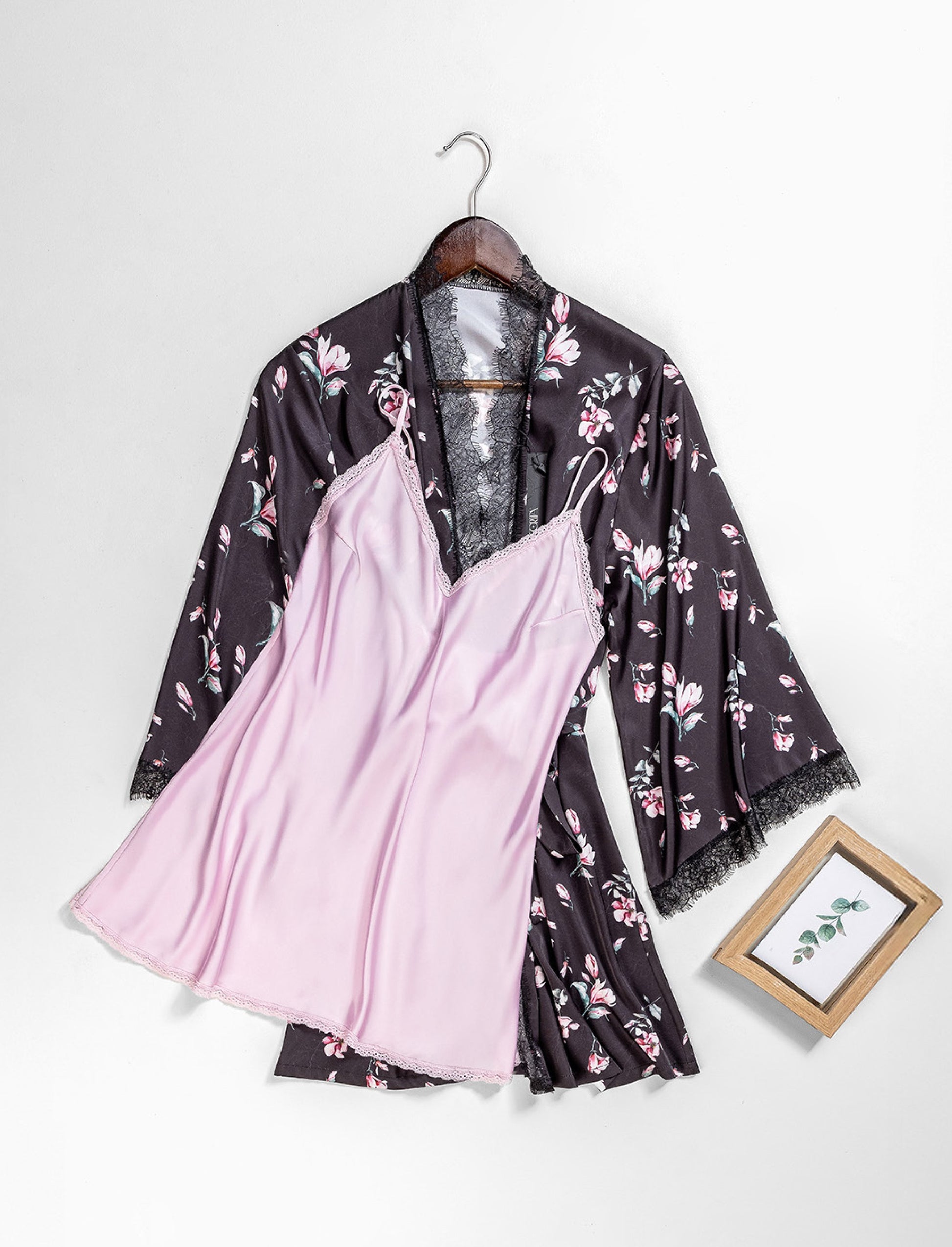 Satin Robe Set -26 | 61626-P/S-M | Zorita Lingerie | الملابس الداخلية | طقم رداء