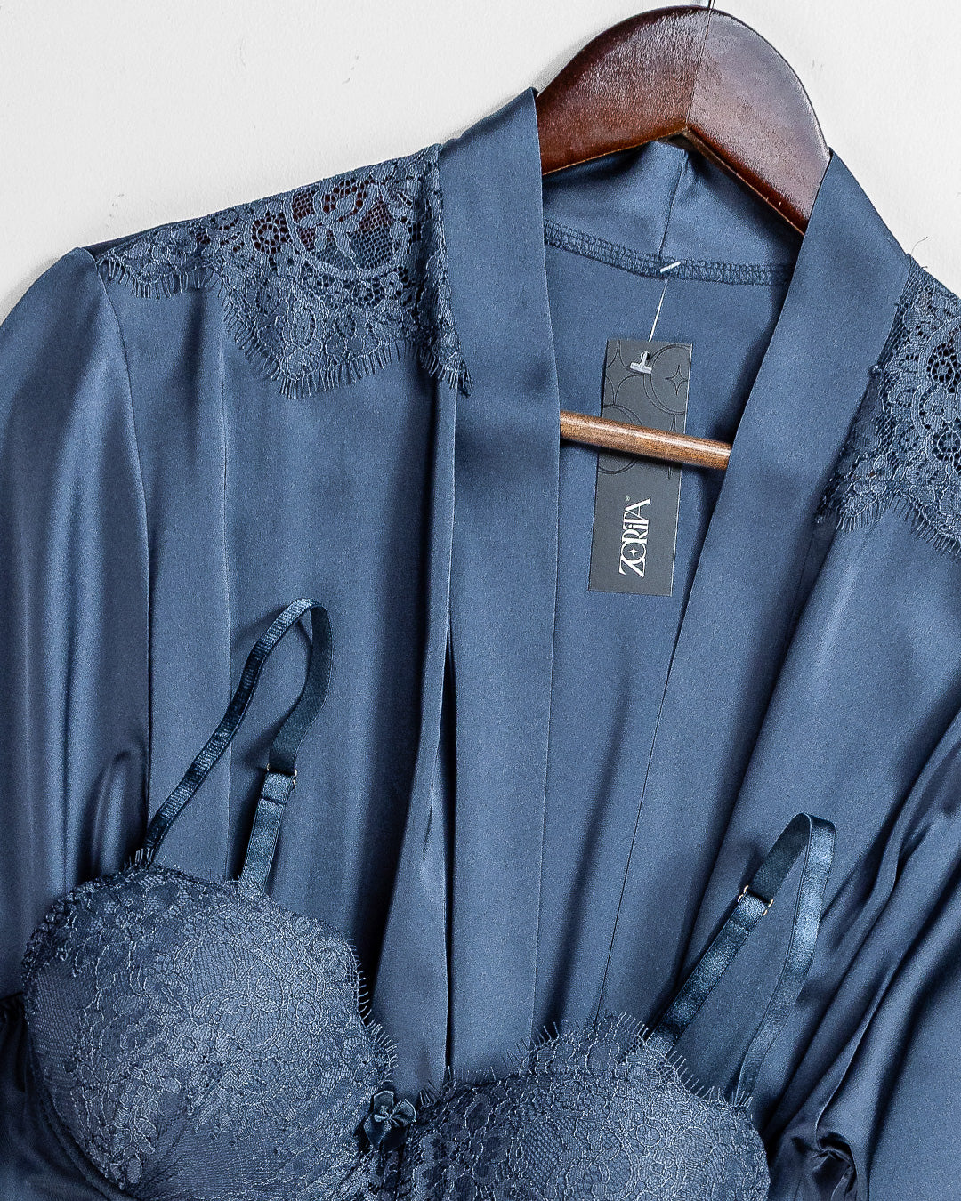Satin Robe Set -26 | 61646-BL/S-M | Zorita Lingerie | الملابس الداخلية | طقم رداء Satin Robe Set -26 | 61646-BL/S-M | Zorita Lingerie | الملابس الداخلية | طقم رداء