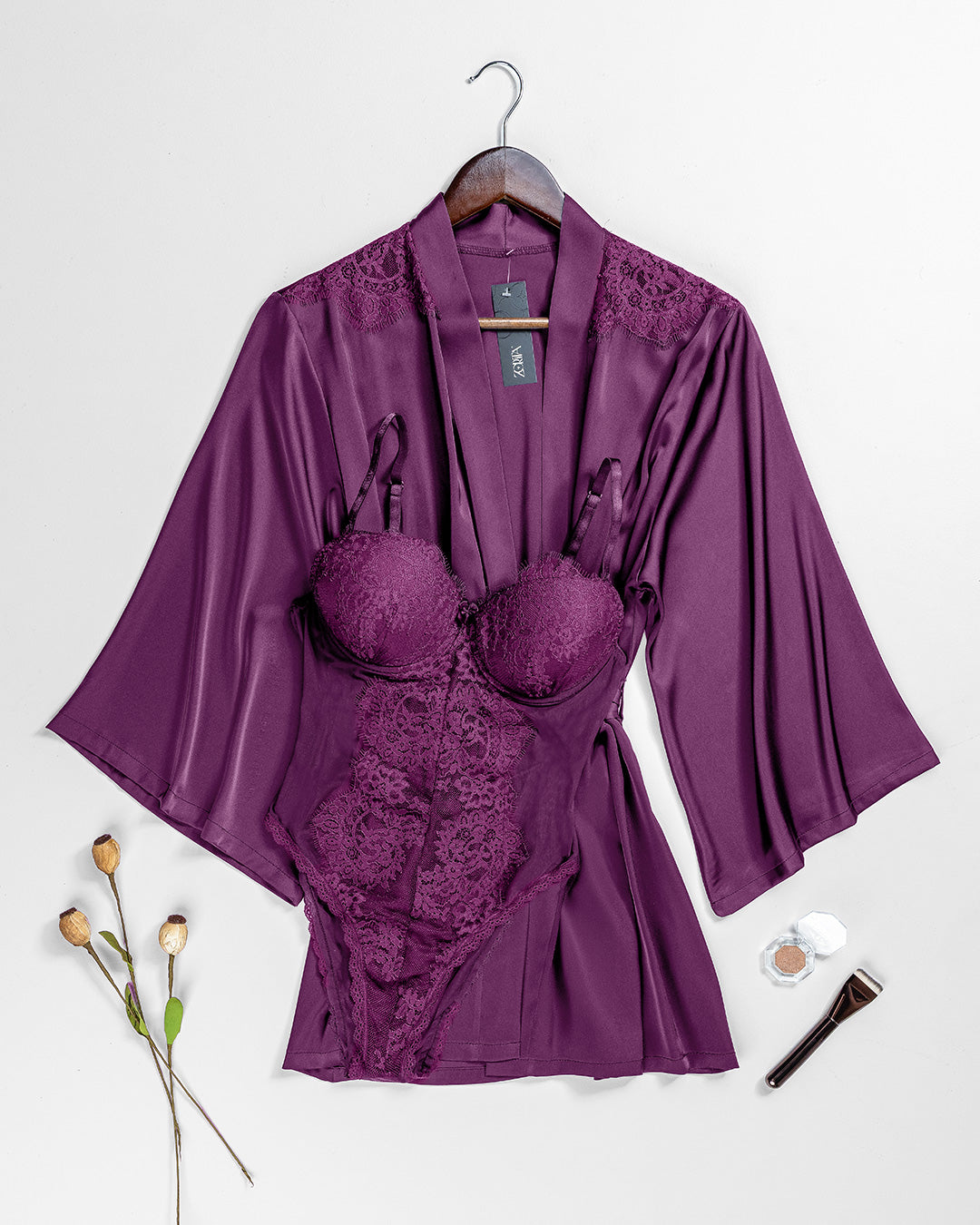 Satin Robe Set -26 | 61646-BL/S-M | Zorita Lingerie | الملابس الداخلية | طقم رداء Satin Robe Set -26 | 61646-BL/S-M | Zorita Lingerie | الملابس الداخلية | طقم رداء
