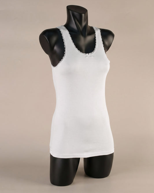 100% Cotton With Lace Tank Top -26